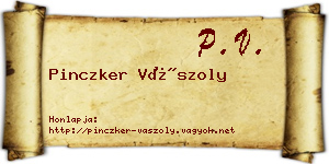 Pinczker Vászoly névjegykártya