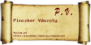 Pinczker Vászoly névjegykártya